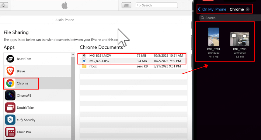 transfer files from pc to iphone