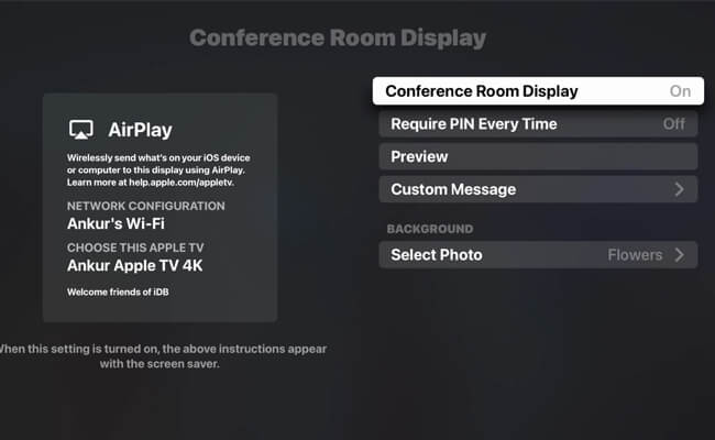 turn off airplay notice