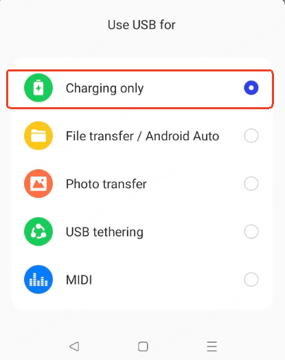 use usb for charging only