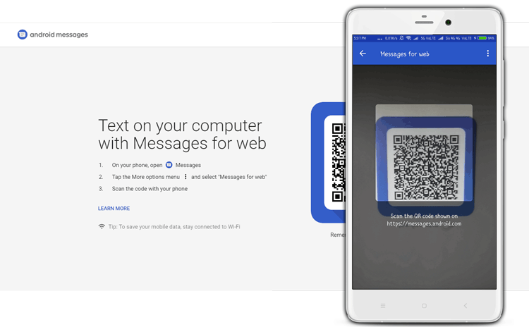 view sms on computer android google messages