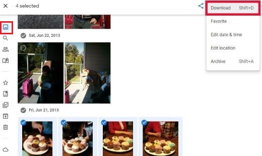 download photos from google photos to device