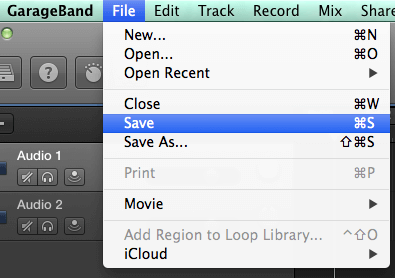 how to save GarageBand as MP3