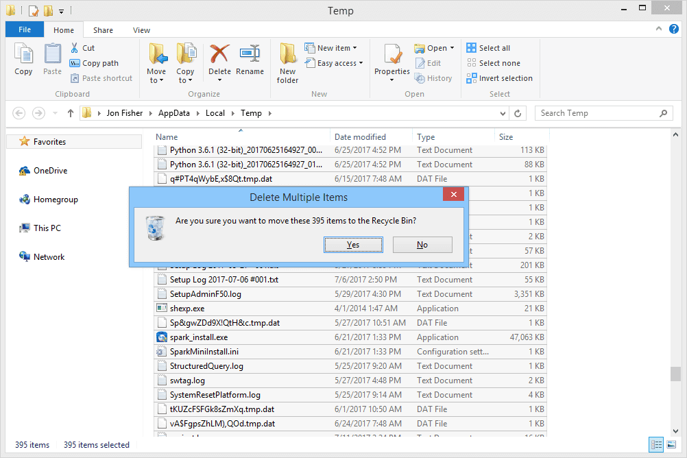 Remove the Temporary Files