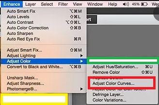 adjust color curves in ps