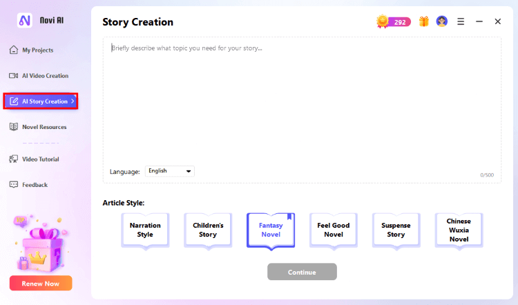 ai story creation