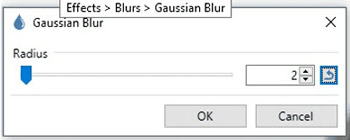 change the radius of gaussian blur