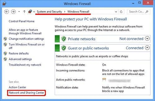 check firewall setting