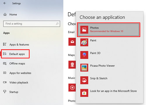 choose photos as default photo app