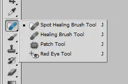 choose red eye tool on the screen