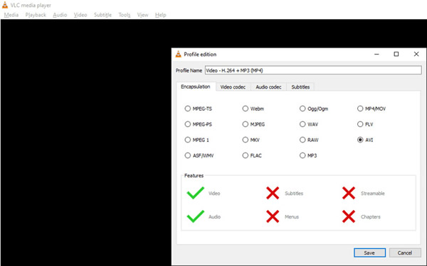 choose the input code in vlc