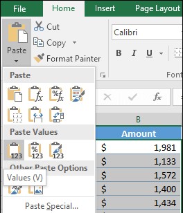 convert unused formulas to static values