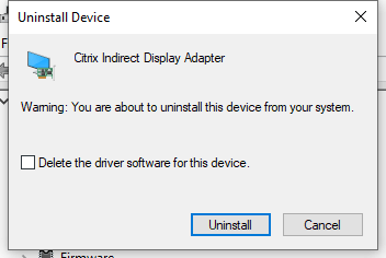 delete the driver software for this device