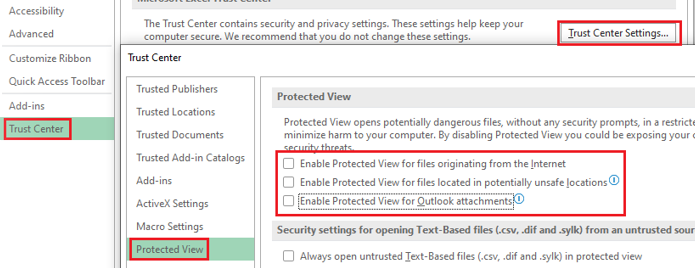 disable protected view settings