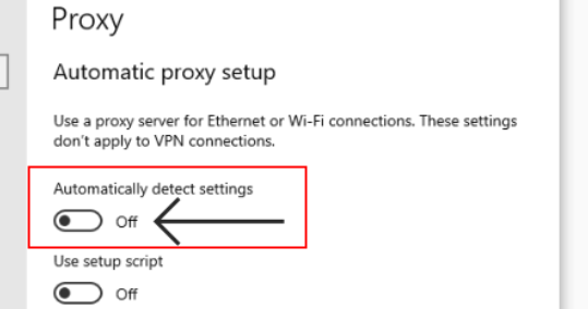 disable proxy vpn and firewall