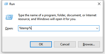 enter temp to delete temporary file