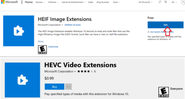 get heic image extensions