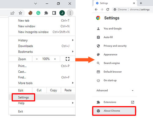 google chrome browser settings