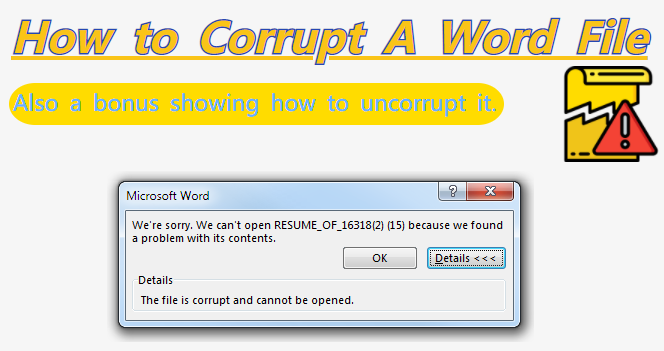 how to corrupt a word file