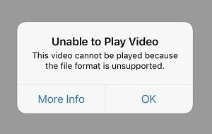 incompatible video format