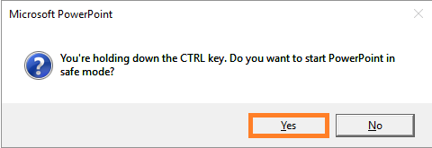 launch powerpoint in safe mode