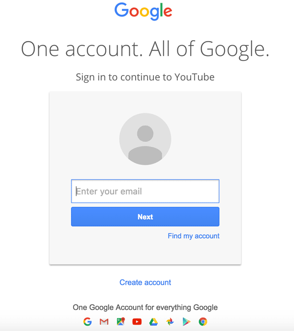 log in google account