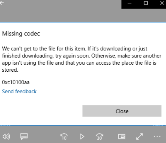 missing codec video error