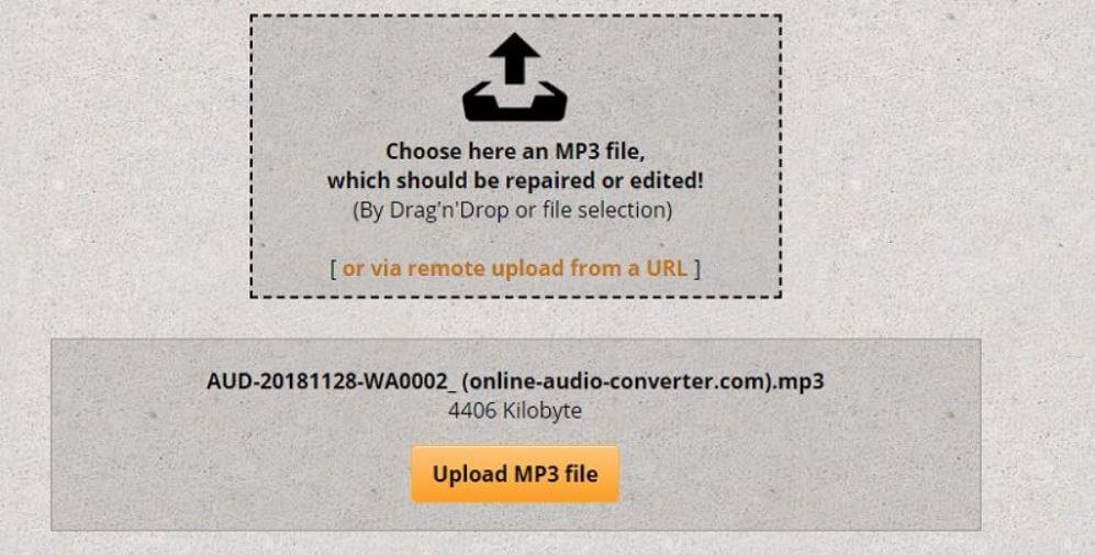 upload the corrupt audio file