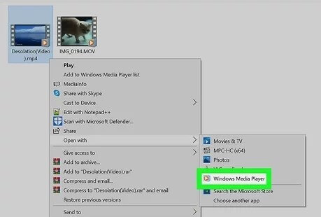 open mp4 files with another media player
