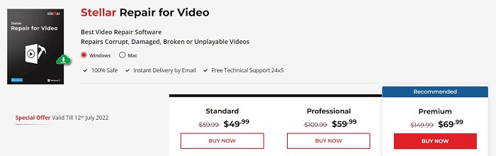 stellar video repair price