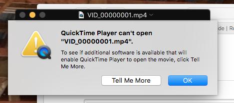 quicktime cant play video