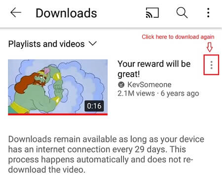 redownload youtube video