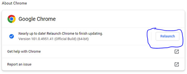 relaunch chrome