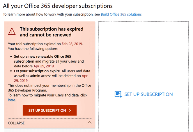 renew subscription on microsoft