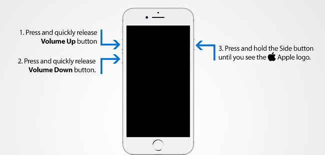 restart iphone 8 or ealier