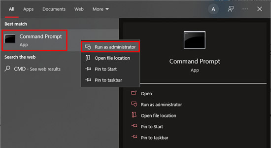 run command prompt as administrator