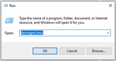 type devmgmt.msc in cmd