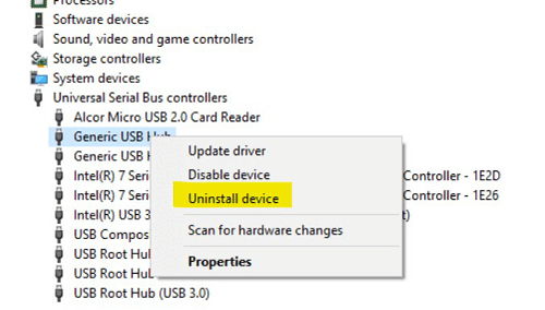 uinstall device