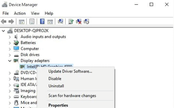 update graphics card drivers