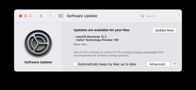 update macos version