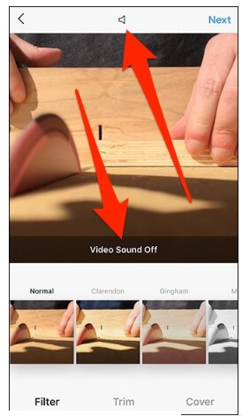 upload instagram video without voice