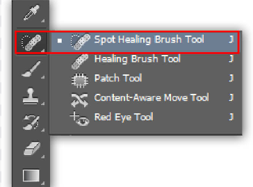 use spot healing brush tool in ps