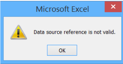 what is data source reference is not valid