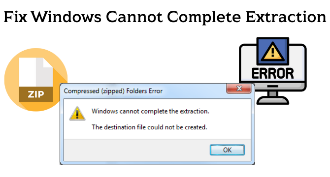 windows cannot complete the extraction