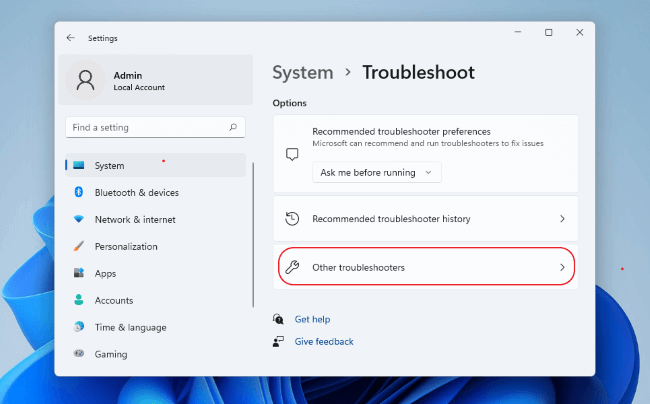 windows other troubleshooters