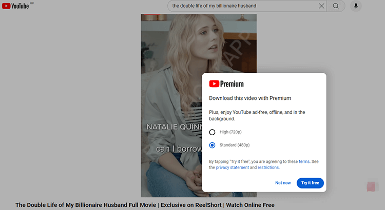 download the double life of my billionaire husband from youtube