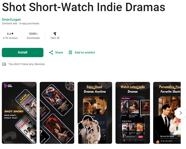 apps like reelshort shot short