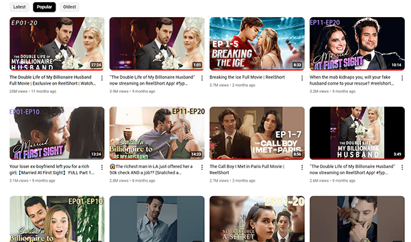 watch reelshort movies for free on youtube