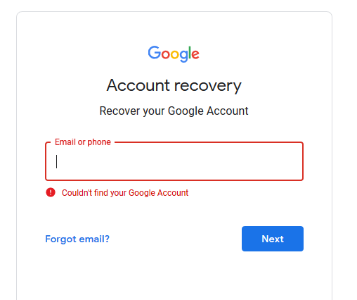 account recovery google