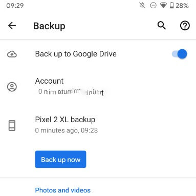 back up your Google account