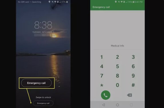 how to bypass Android lock screen using emergency call